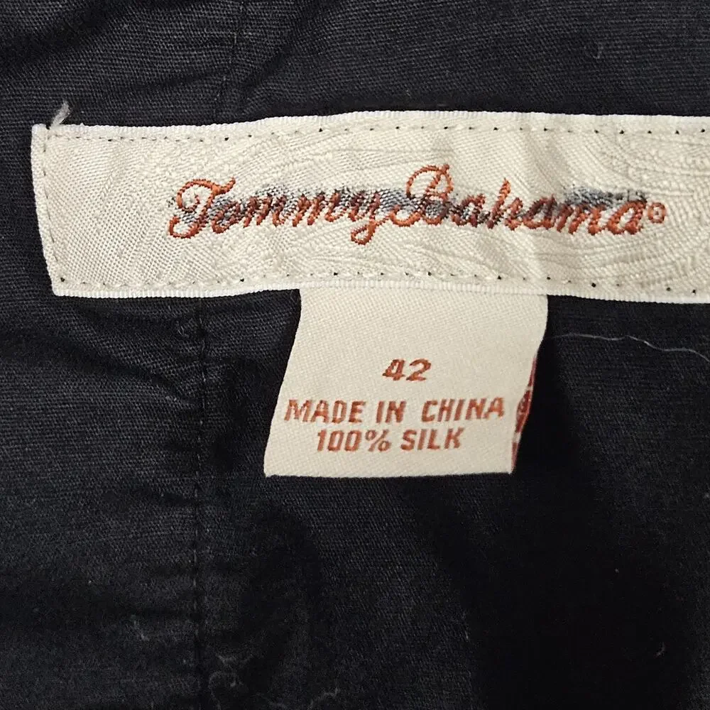 Tommy Bahama Shorts Size 42‎ Black Silk Vacation Resortwear Travel Island
